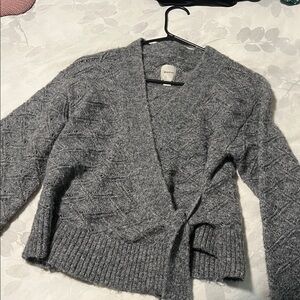 Maeve Heather Gray Wrap Cardigan